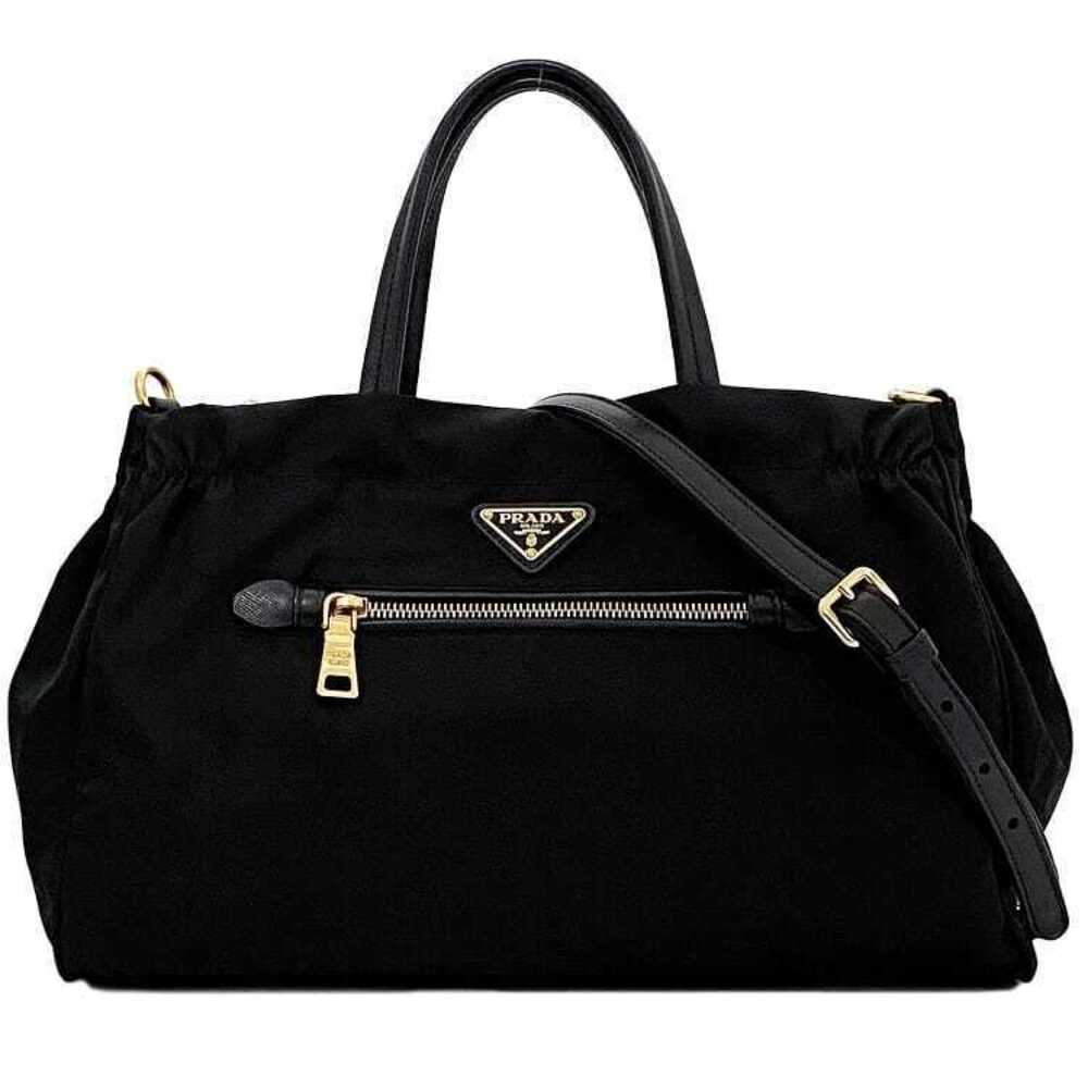 Prada Bag Black Nero Black Tessuto Shoulder Triangle Plate Handbag Tote